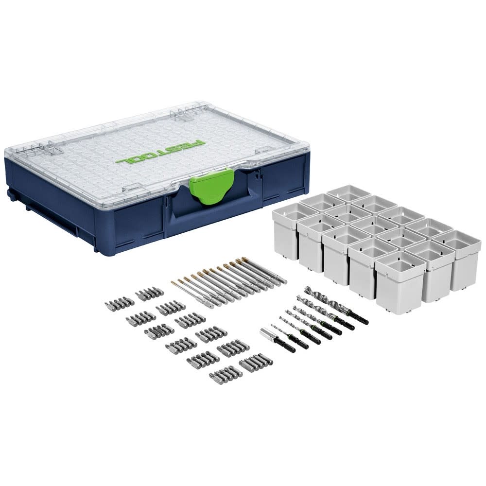 Festool Systainer3 and Bit Organizer M89 CE-F Centrotec 94pc Set - Ascmtools