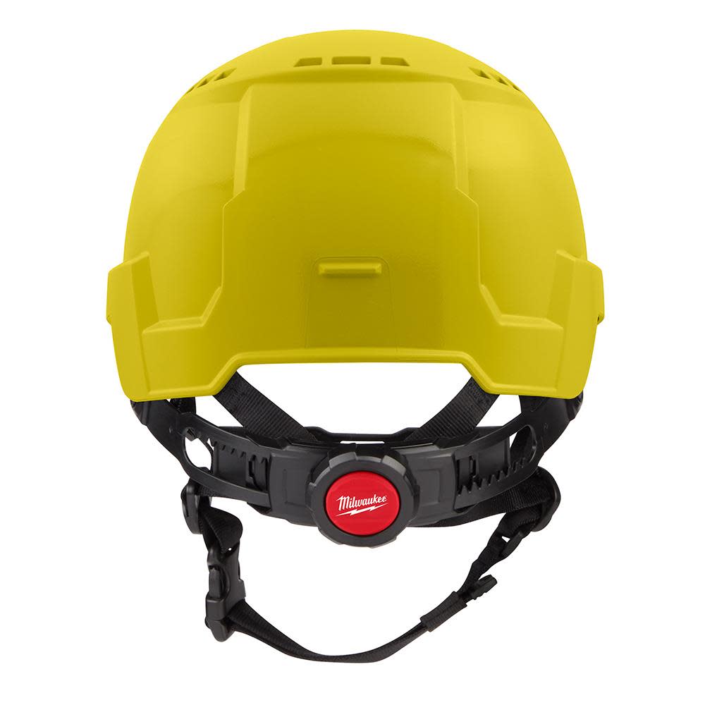 Milwaukee Yellow Front Brim Vented Safety Helmet with BOLT Class C - Ascmtools