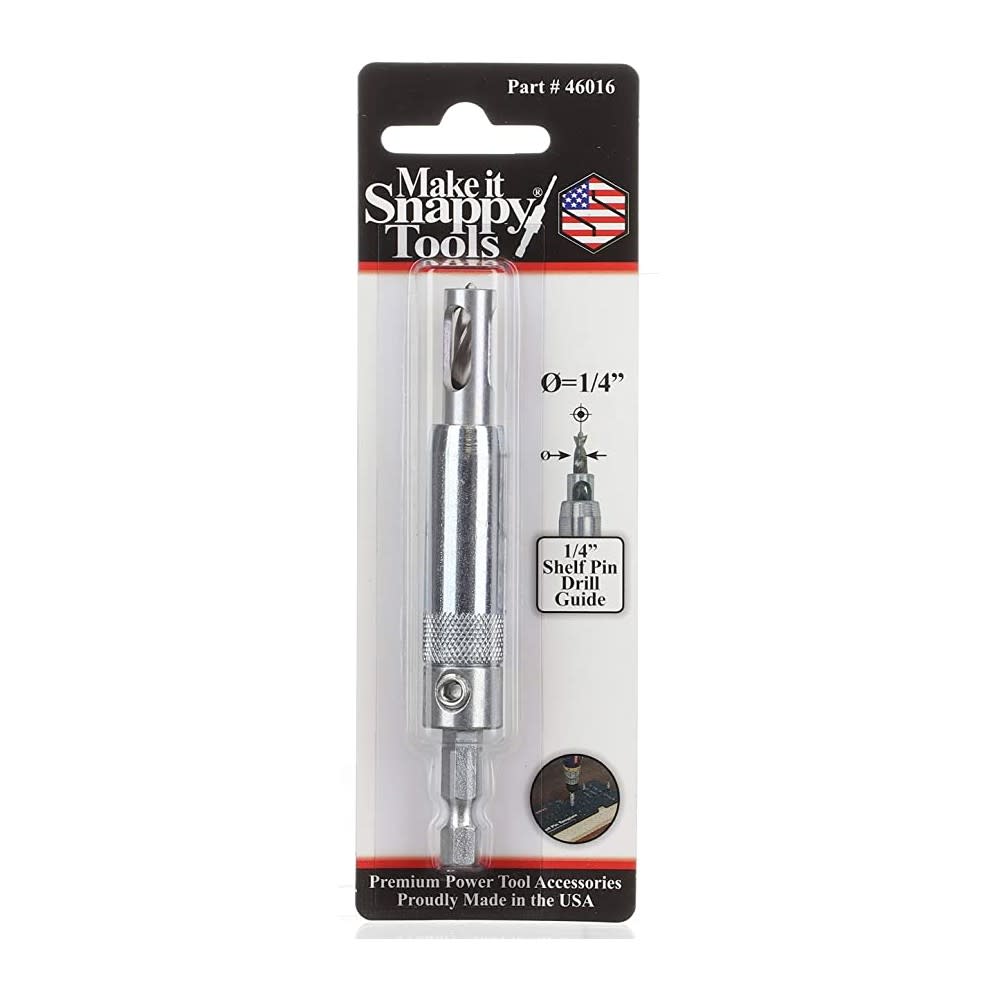Make It Snappy Drill Bit 1/4″ HSS Twist Drill Shelf Pin Drill Guide - Ascmtools