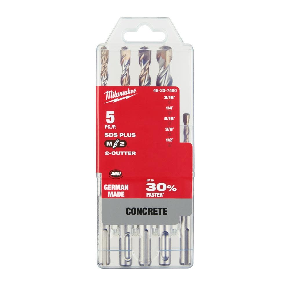 Milwaukee 5-Piece SDS-Plus M/2 Kit - Ascmtools