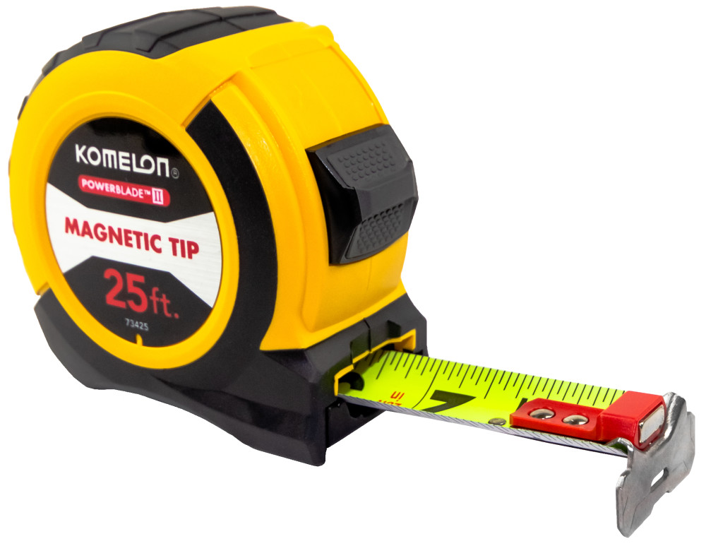 Komelon 25′ x 11/16″ Magnetic ABS Power Blade 2 Series Tape Measure - Ascmtools