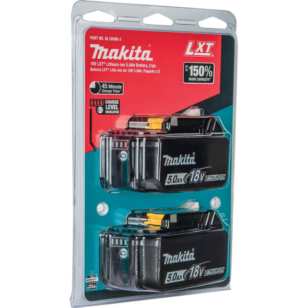 Makita 18 Volt 5.0 Ah LXT Lithium-Ion Battery 2-Pack - Ascmtools