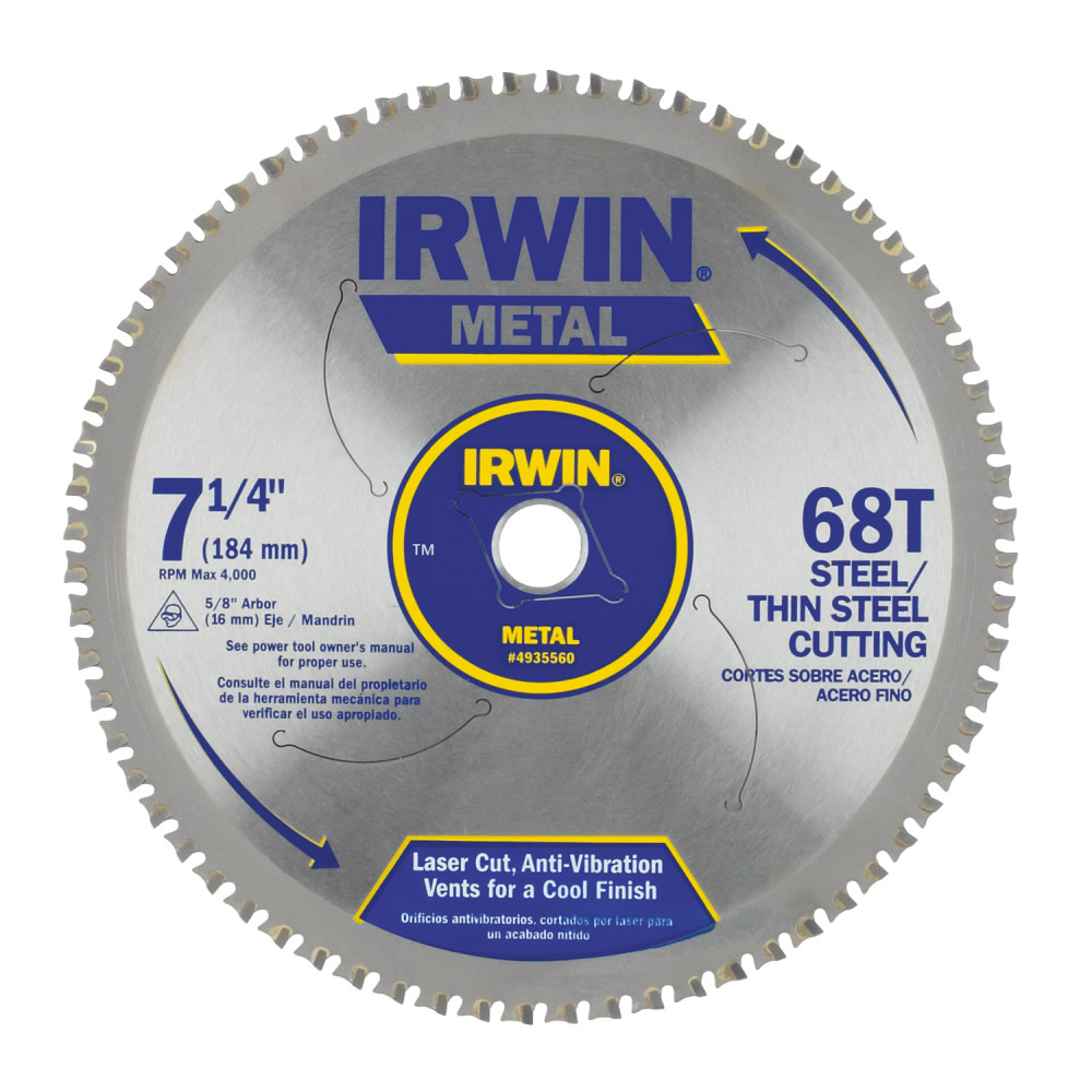 Irwin 7-1/4″ x 68T Master Combination Thin Steel 5/8″ Arbor – Carded - Ascmtools