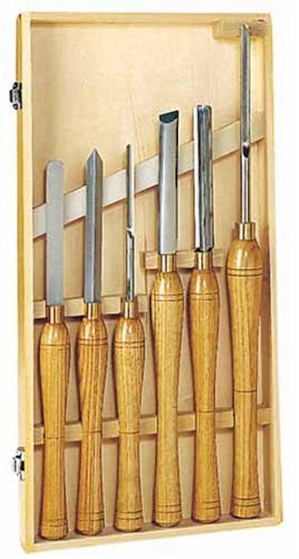 PSI Woodworking Products High Speed Steel Wood Lathe Chisel Turning Set 6-Piece - Ascmtools