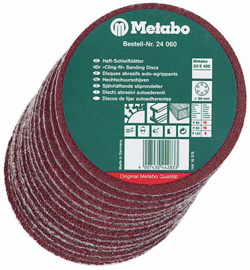 Metabo 3-5/32 In. Hook and Loop Sanding Sheet P180 25-Pack - Ascmtools