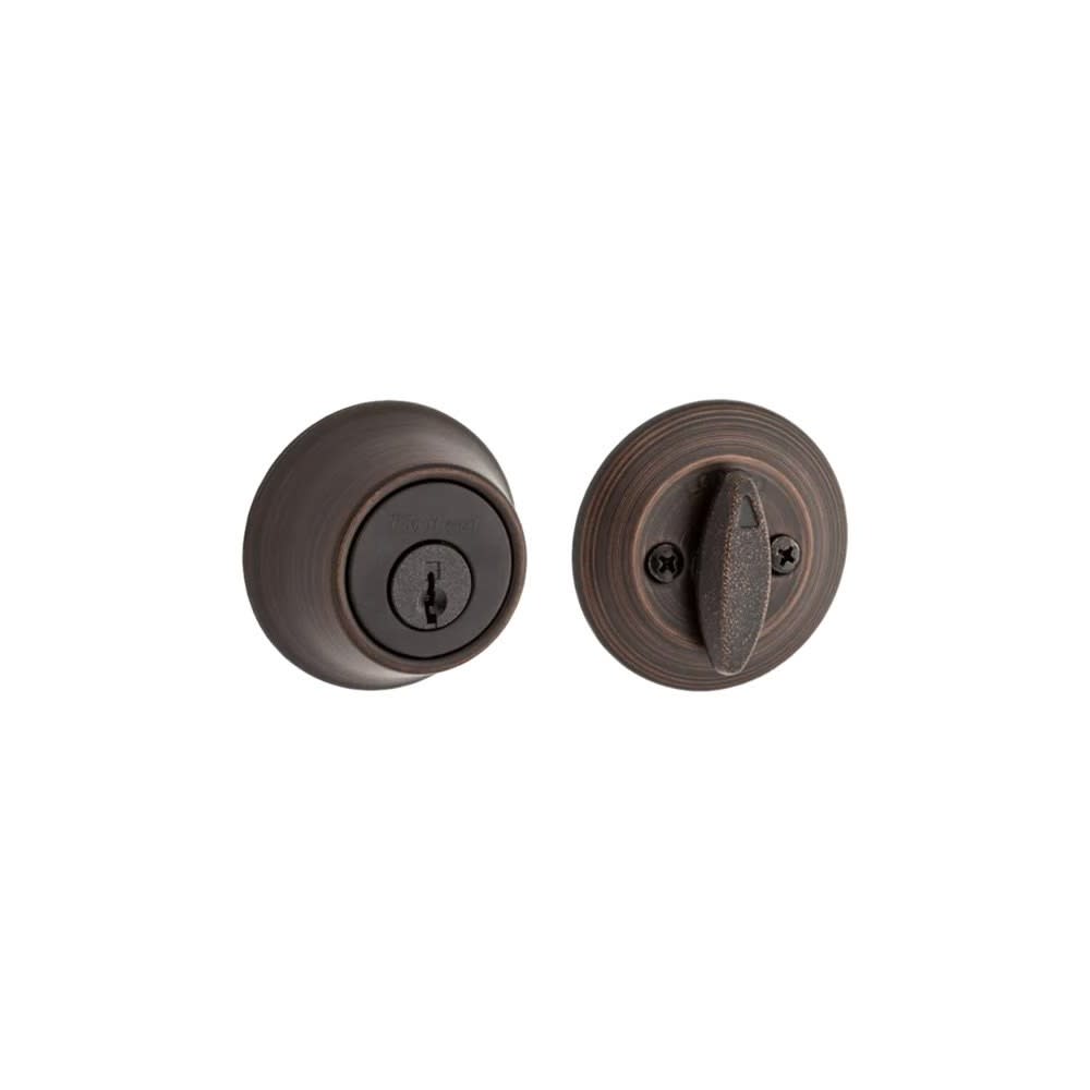 Kwikset Venetian Bronze Single Cylinder Deadbolt with Pin & Tumbler - Ascmtools