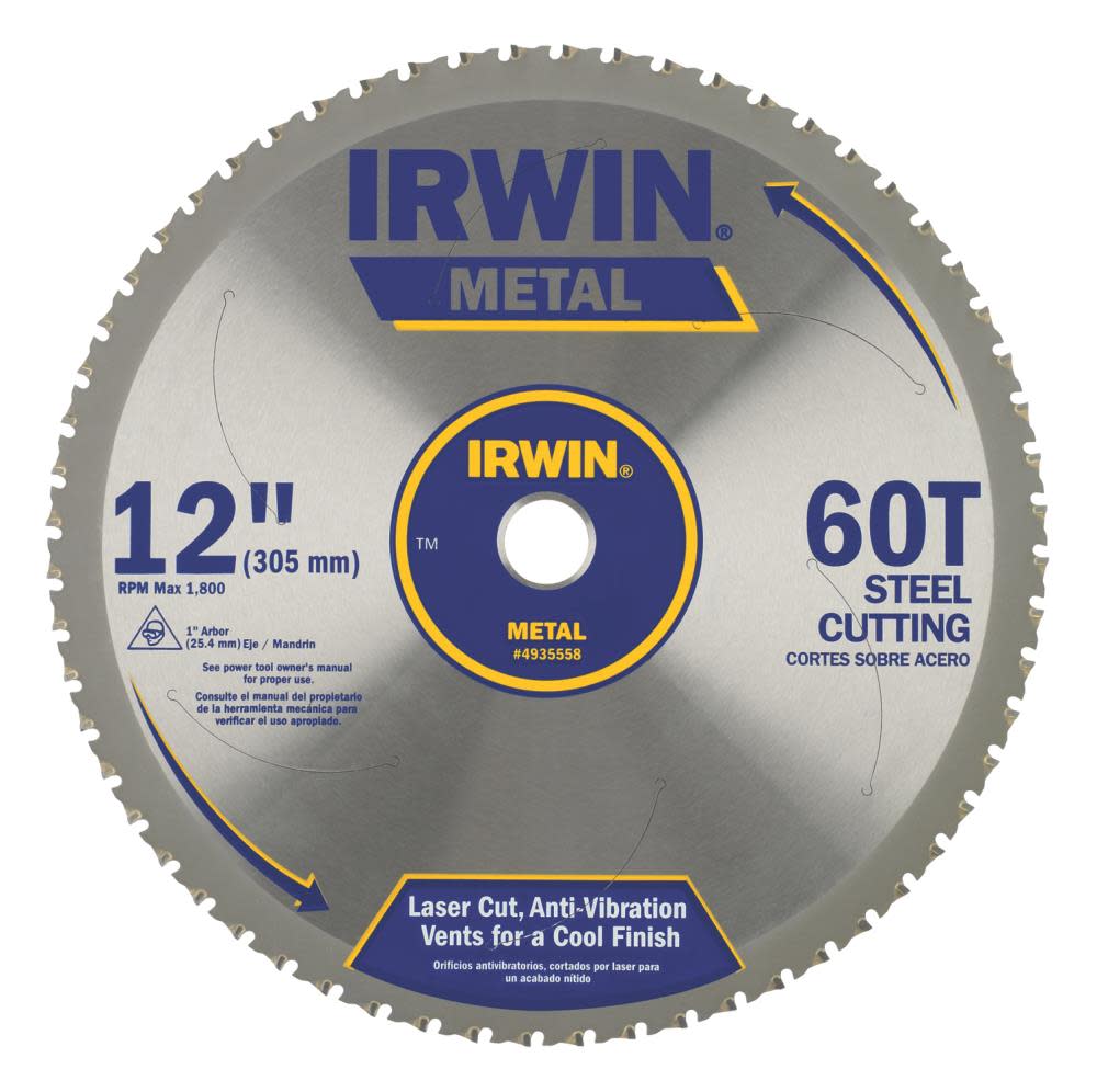 Irwin 12 In. x 60T Master Combination Ferrous Steel 1 In. Arbor – Carded - Ascmtools