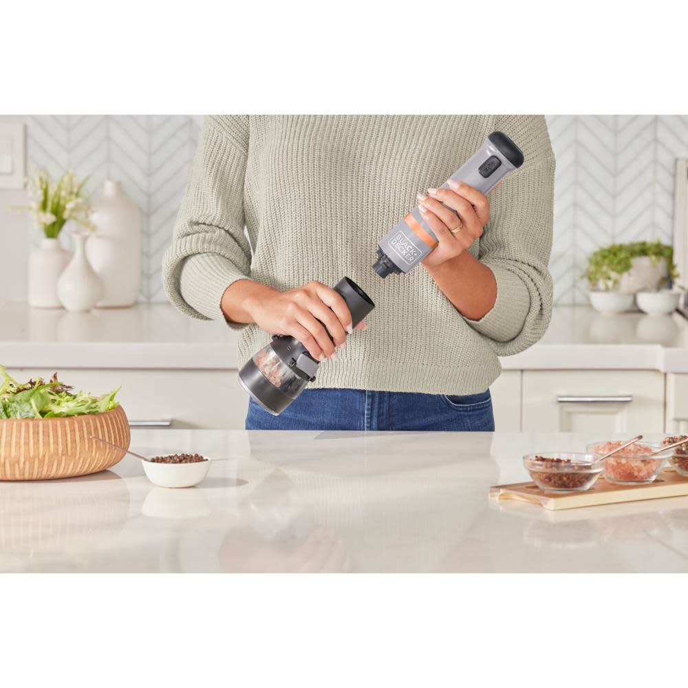 Black and Decker kitchen wand 2 in 1 Salt & Pepper Grinder Attachment - Ascmtools