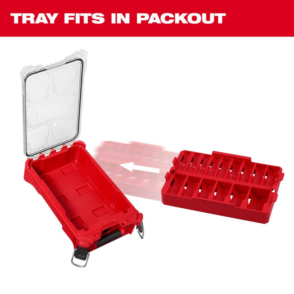 Milwaukee SHOCKWAVE Impact Duty Socket 1/2 Dr 15pc Tray Only - Ascmtools