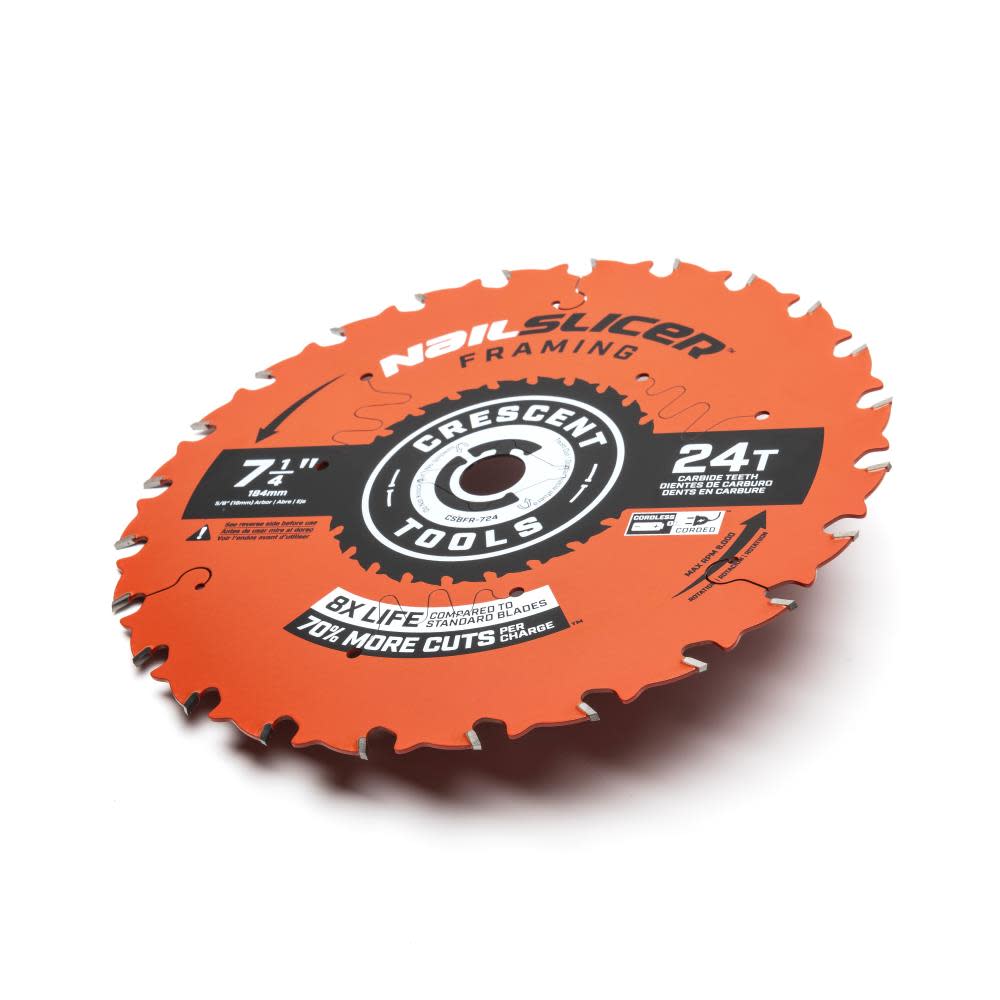 Crescent NailSlicer Framing Circular Saw Blade 7 1/4″ 24T - Ascmtools