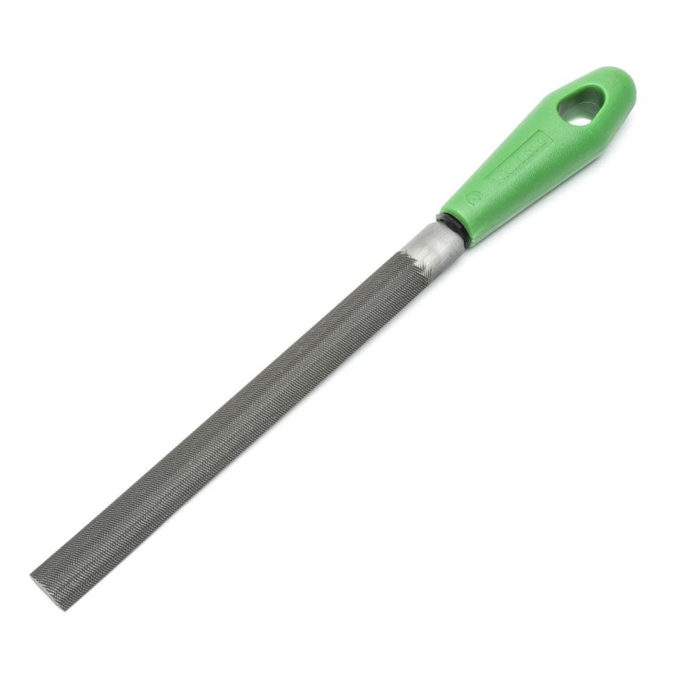 Crescent 8″ Half Round Double Cut Bastard File with Green Handle – Carded - Ascmtools
