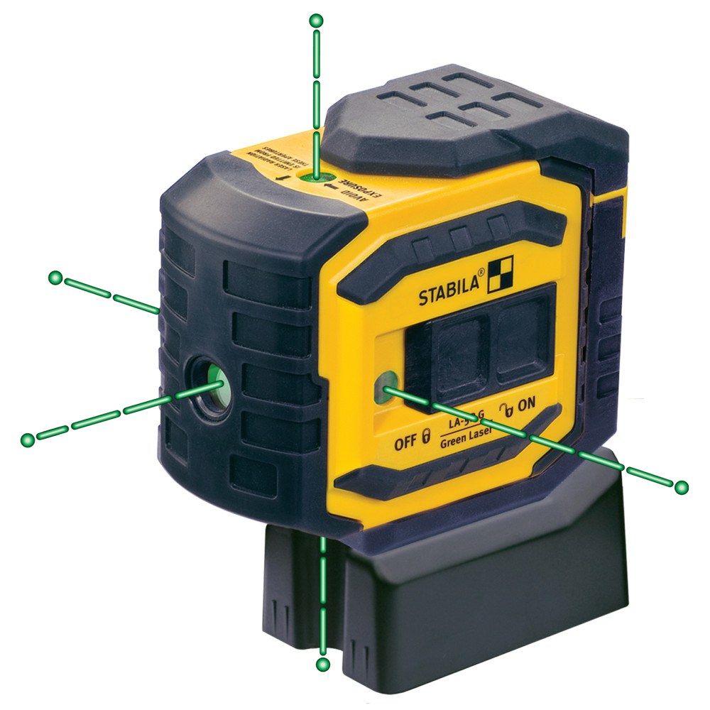 Stabila LA-5P Green 5 Point Laser Level Tool Set - Ascmtools