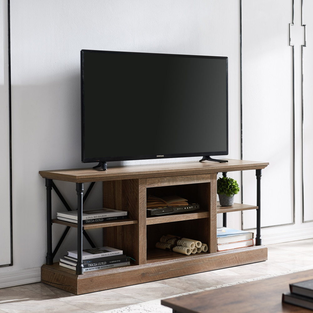 Hearthpro Industrial Open Abrasive Grain Coat Architecture Media Console - Ascmtools