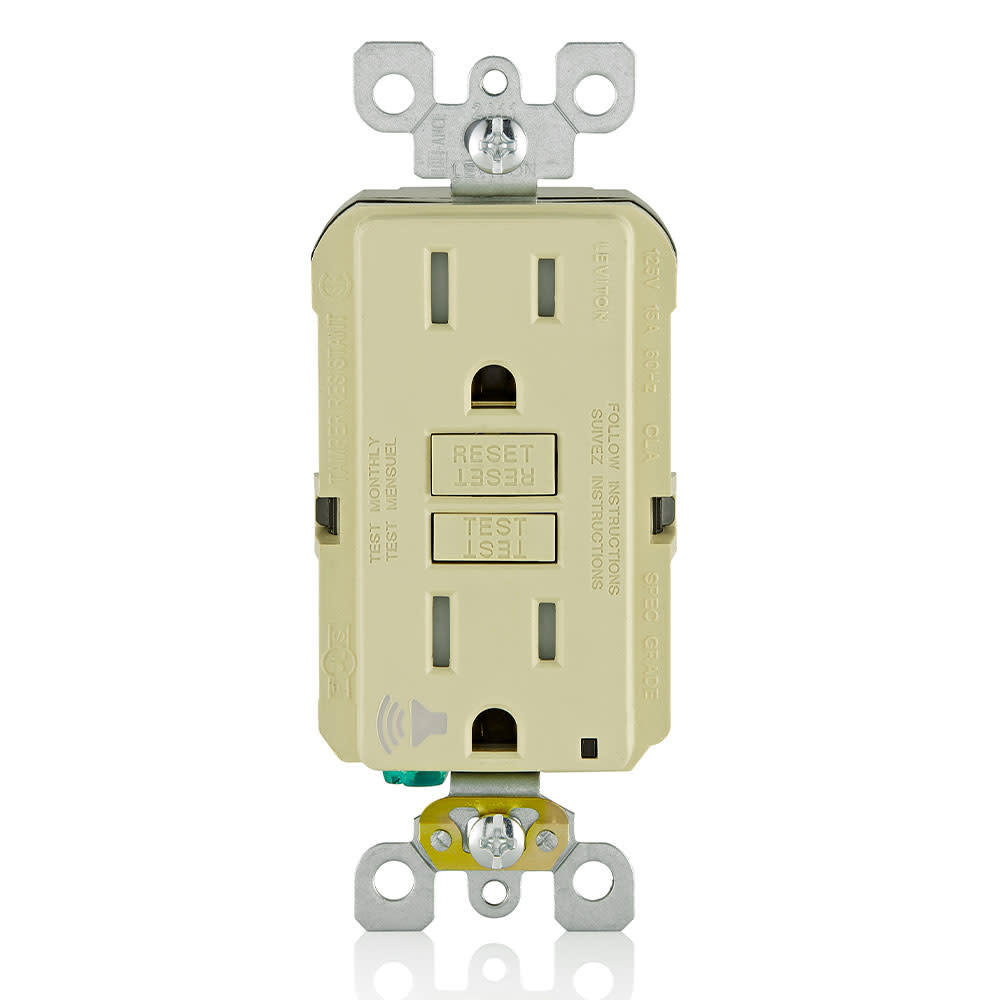 Leviton 15A 125V Ivory NEMA 5-15R Audible Outlet - Ascmtools