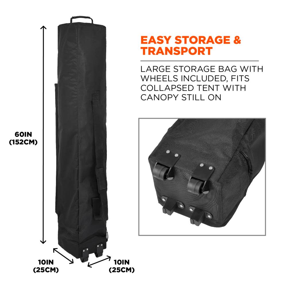 Ergodyne Shax 6051 Single Lime Heavy Duty Pop Up Tent Kit 10′ x 10′ - Ascmtools
