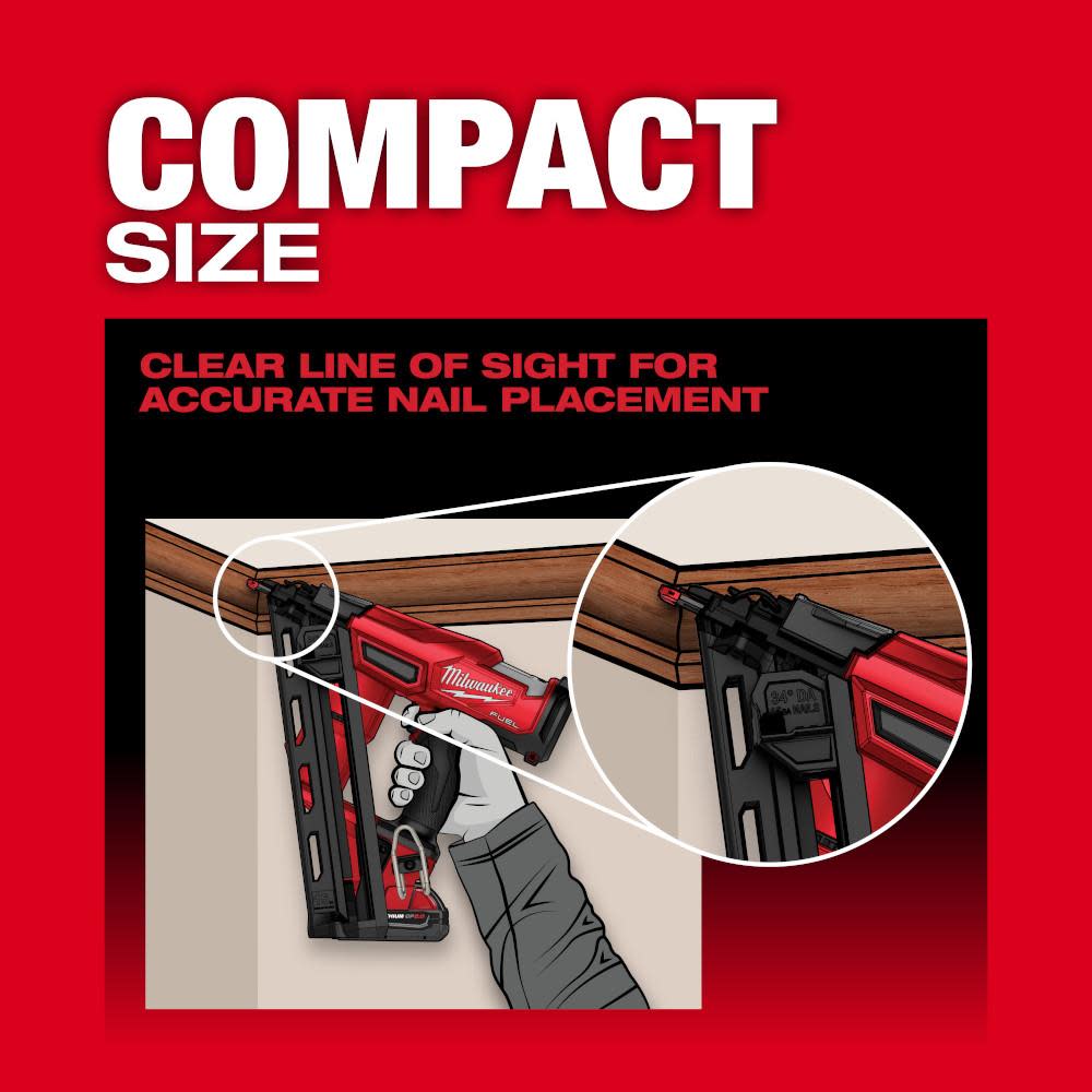 Milwaukee M18 FUEL 15 Gauge Finish Nailer Kit - Ascmtools