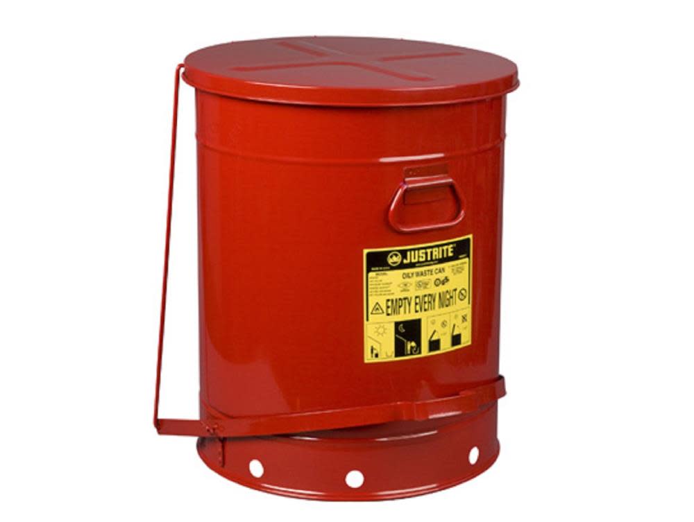 Justrite 21 Gallon Oily Waste Can - Ascmtools
