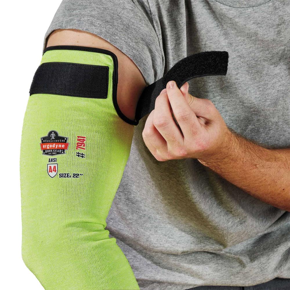 Ergodyne ProFlex 7941 PR Cut Resistant Arm Sleeve Pair 22″ Lime - Ascmtools