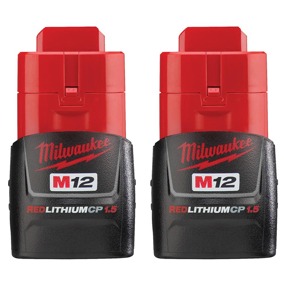 Milwaukee M12 REDLITHIUM 1.5Ah Compact Battery Pack 2pk - Ascmtools