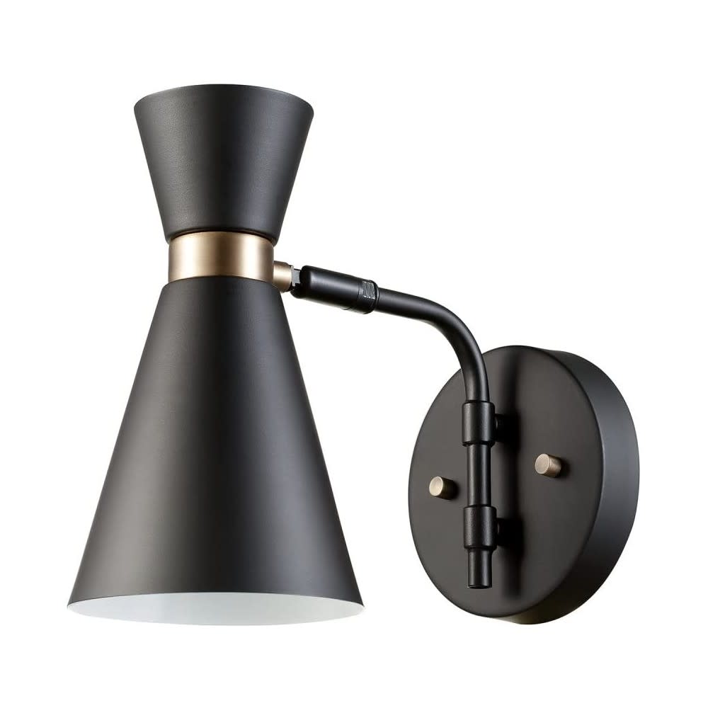 Globe Electric Belmont Wall Sconce Satin Black Hourglass 1 Light - Ascmtools