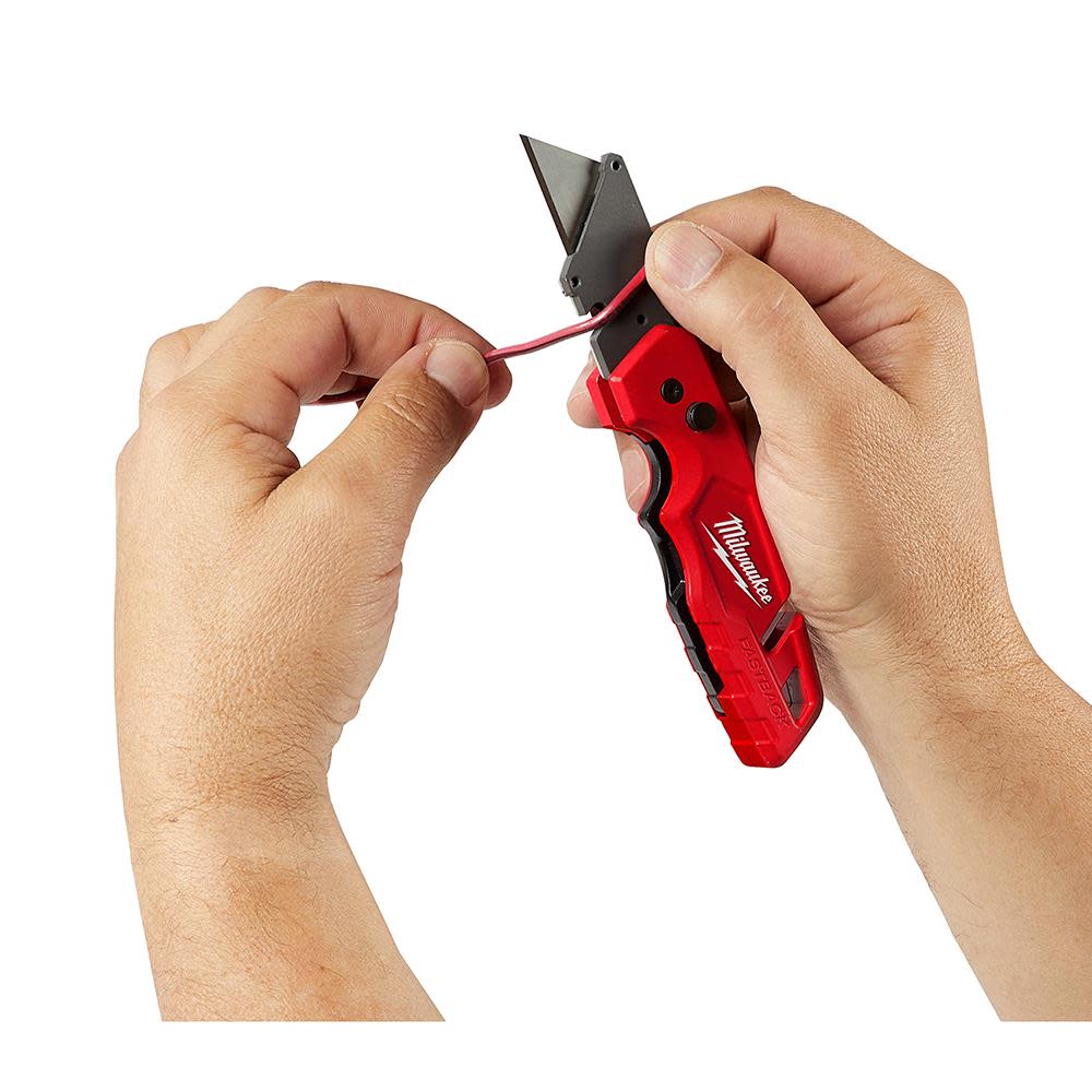 Milwaukee FASTBACK Folding Utility Knife with Blade Storage - Ascmtools