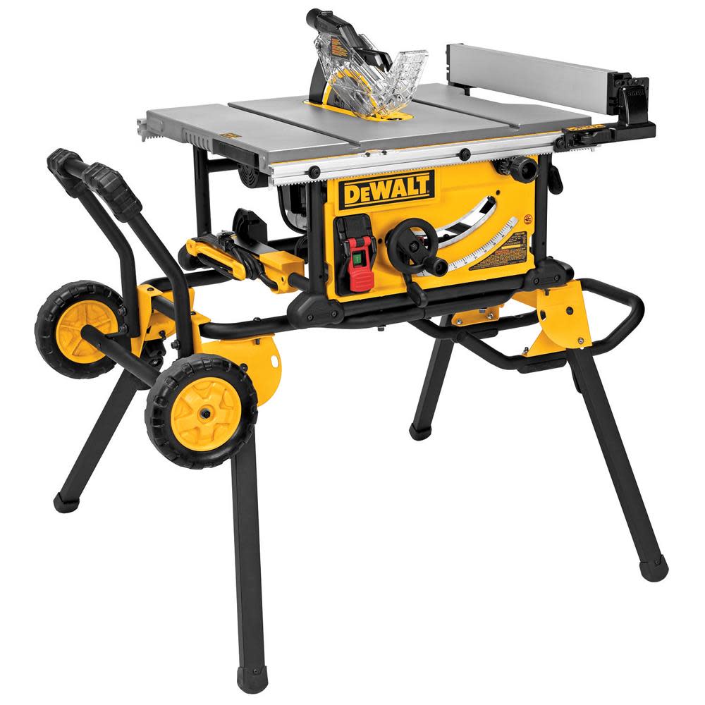 DEWALT 10″ Jobsite Table Saw 32 1/2″ Rip Capacity & Rolling Stand - Ascmtools