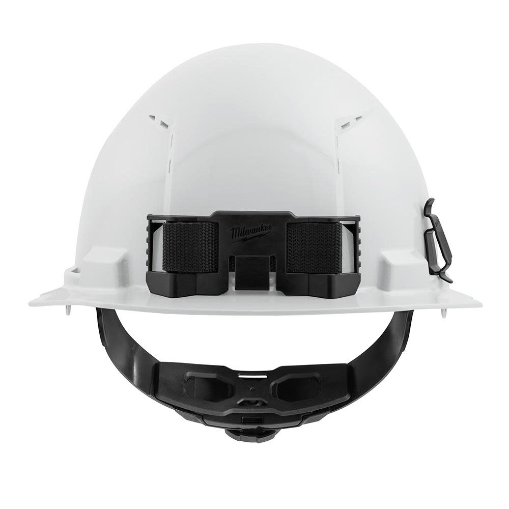 Milwaukee White Front Brim Vented Hard Hat with 4pt Ratcheting Suspension Type 1 Class C - Ascmtools