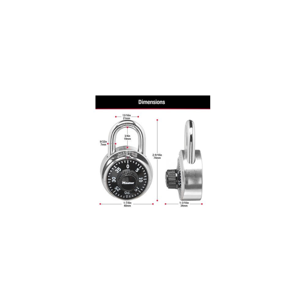 Master Lock Padlock 1 7/8″ Wide Steel Combination Dial 2pk - Ascmtools
