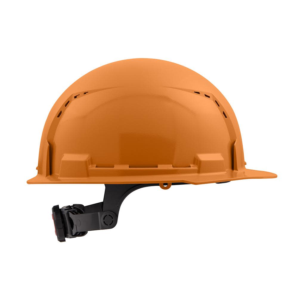 Milwaukee Orange Front Brim Vented Hard Hat with 6pt Ratcheting Suspension Type 1 Class C - Ascmtools