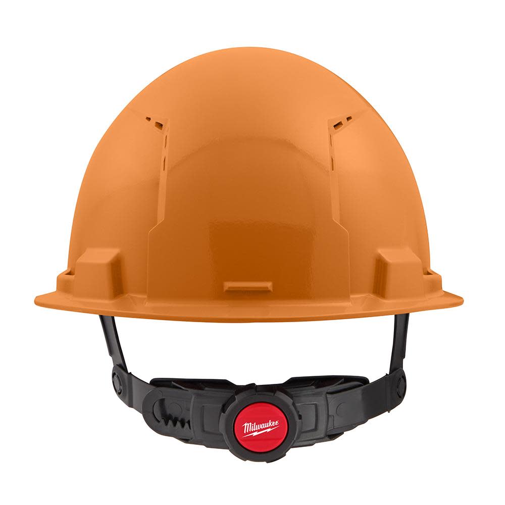 Milwaukee Orange Front Brim Vented Hard Hat with 6pt Ratcheting Suspension Type 1 Class C - Ascmtools