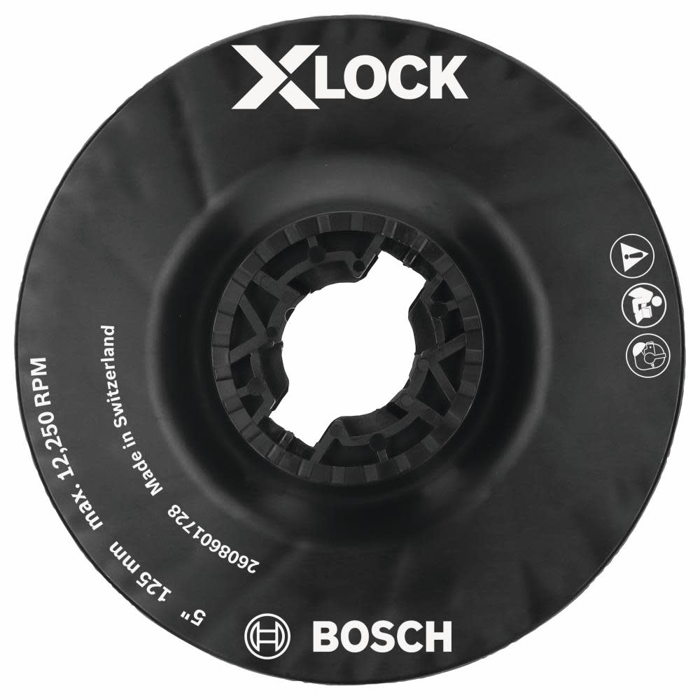 Bosch 5 In. X-LOCK Backing Pad with X-LOCK Clip – Medium Hardness - Ascmtools