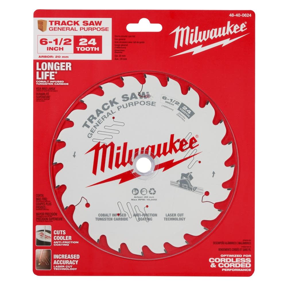 Milwaukee 6 1/2″ 24T General Purpose Track Saw Blade - Ascmtools