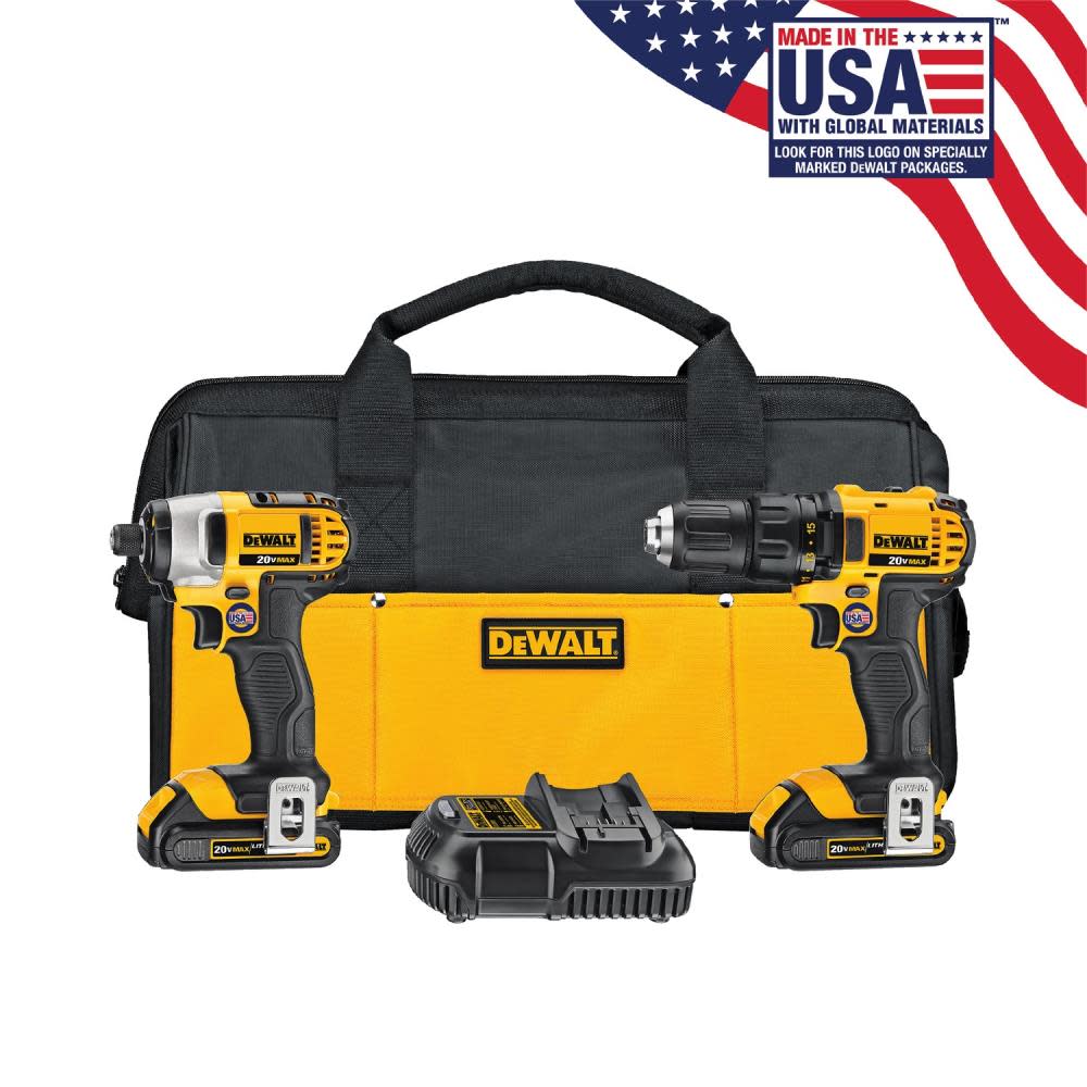 DEWALT 20V MAX Compact Drill/Driver / Impact Driver Combo Kit - Ascmtools
