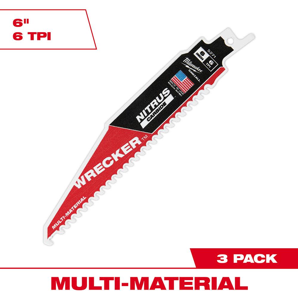 Milwaukee 6″ WRECKER with NITRUS CARBIDE 3Pk - Ascmtools