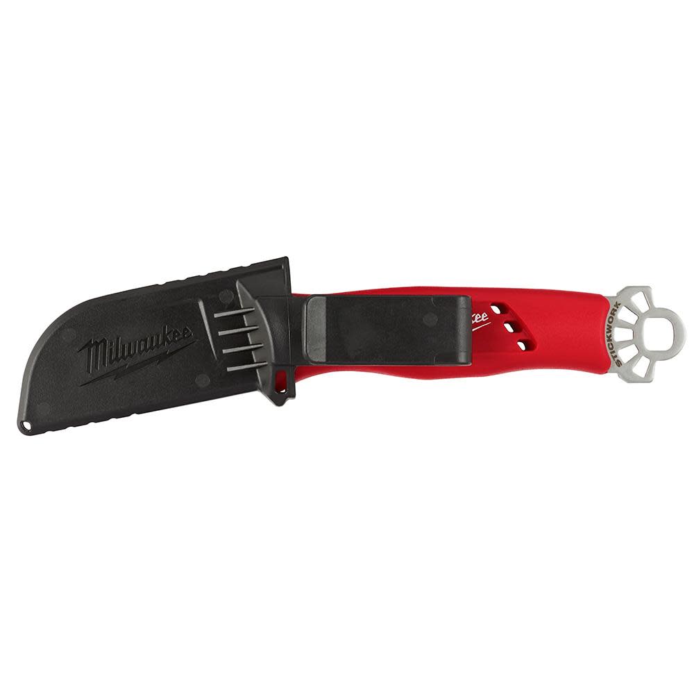 Milwaukee Linemans Blunt Tip Hawkbill Knife with STICKWORK 3-in-1 Ring - Ascmtools