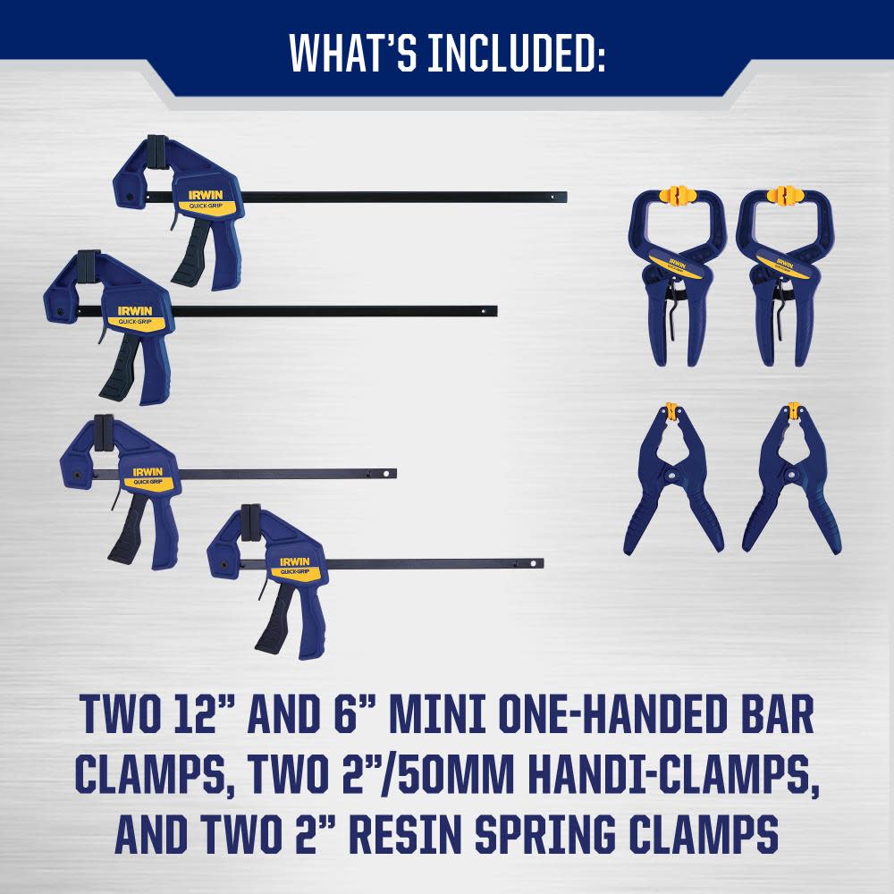 Irwin Quick-Grip Clamp Set 8pc - Ascmtools