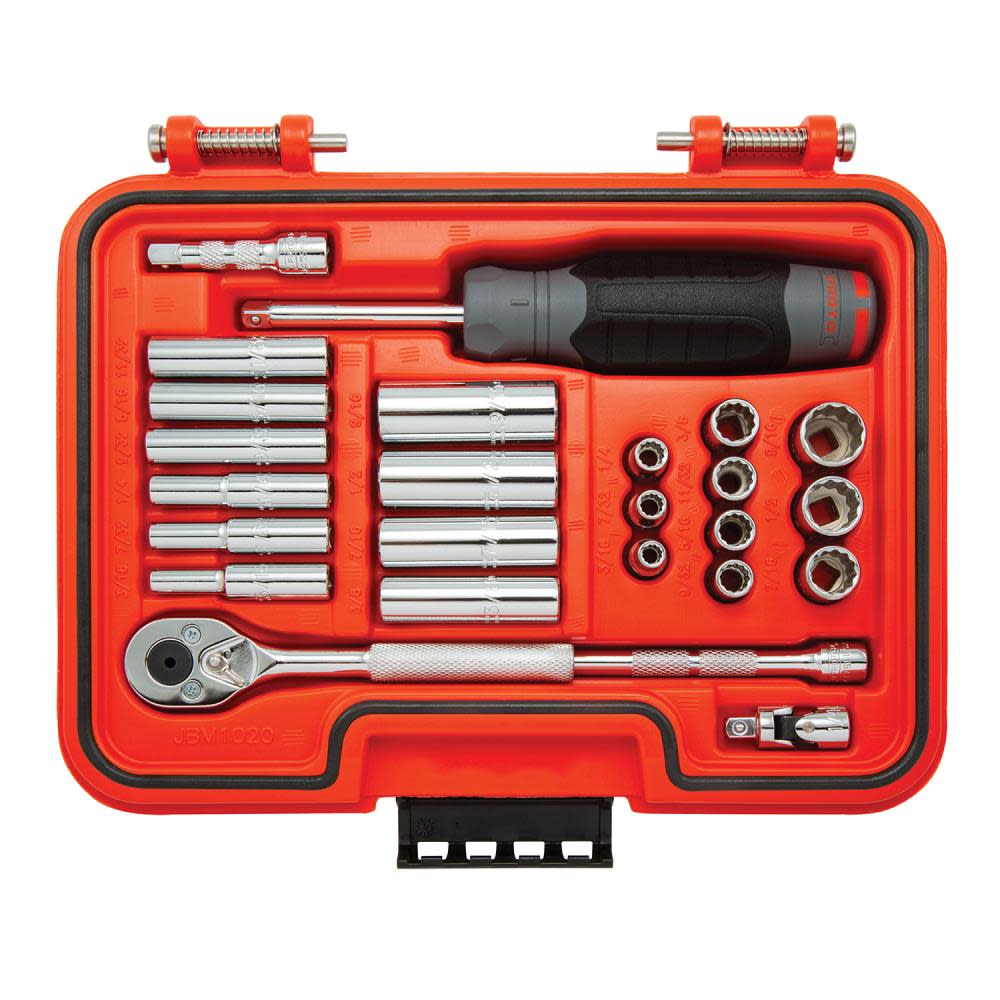 Proto Socket Set 1/4 DR SAE 12pt 25pc - Ascmtools