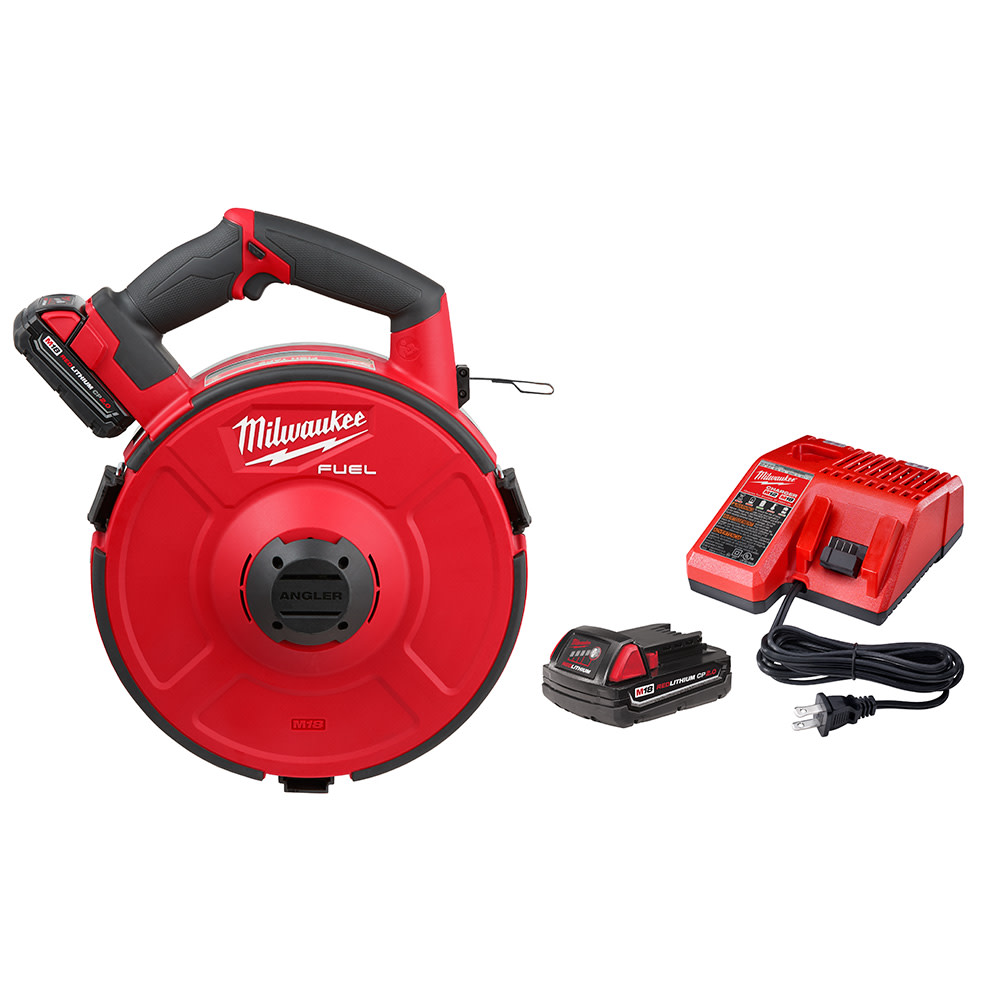 Milwaukee M18 FUEL Angler 240′ Steel Pulling Fish Tape Kit - Ascmtools