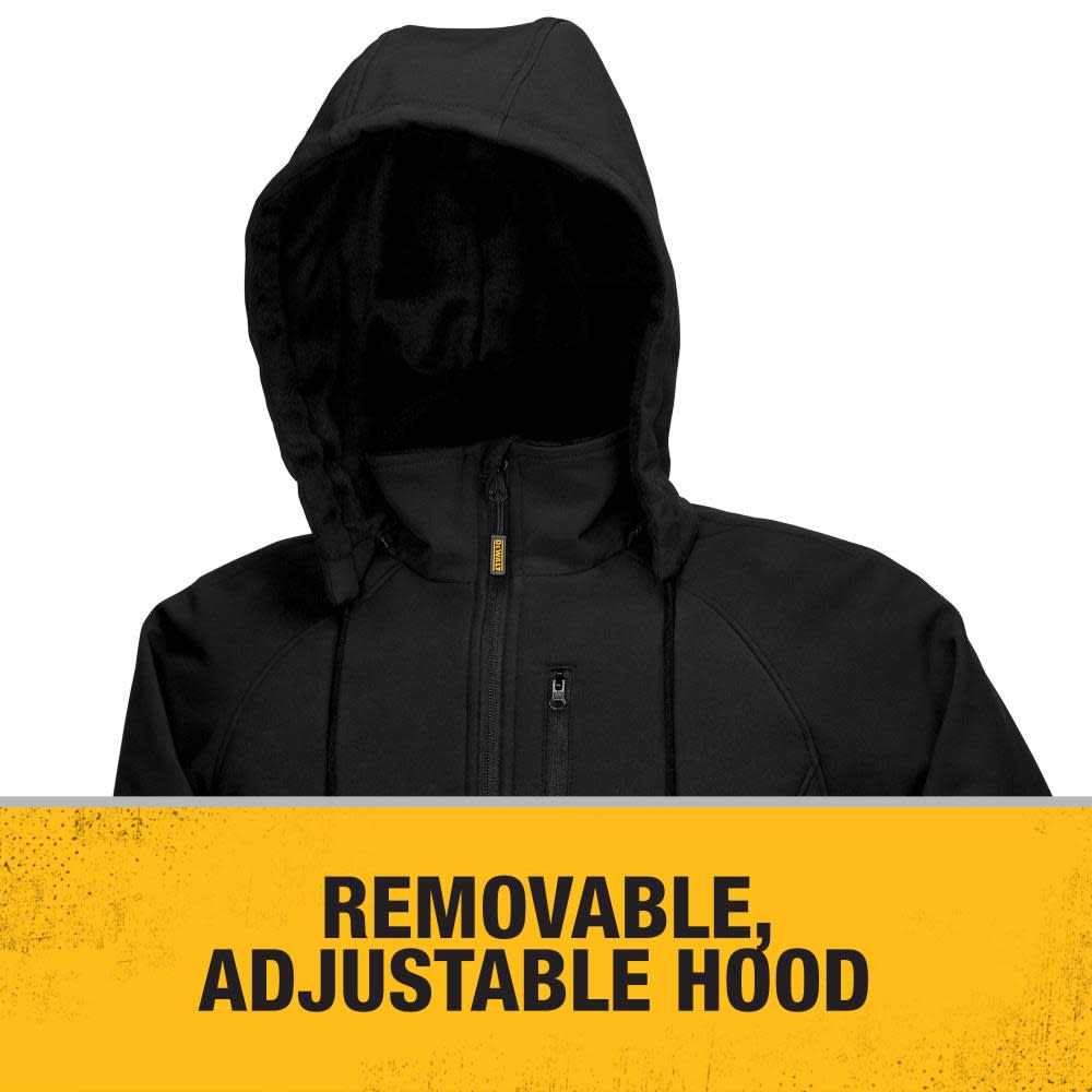 DEWALT Womens Heated Hooded Soft Shell Jacket Black S - Ascmtools