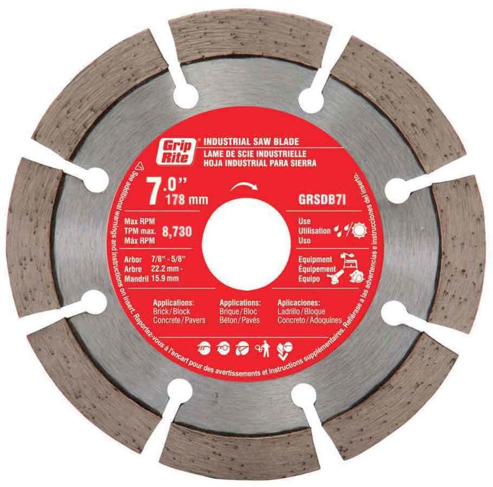 Grip Rite 7-in Wet or Dry Segmented Diamond Circular Saw Blade - Ascmtools