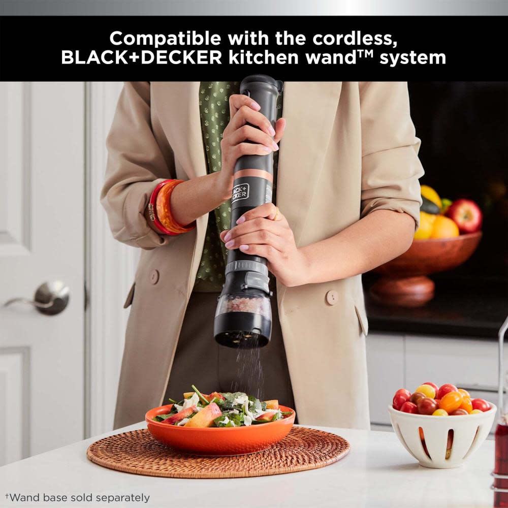 Black and Decker kitchen wand 2 in 1 Salt & Pepper Grinder Attachment - Ascmtools