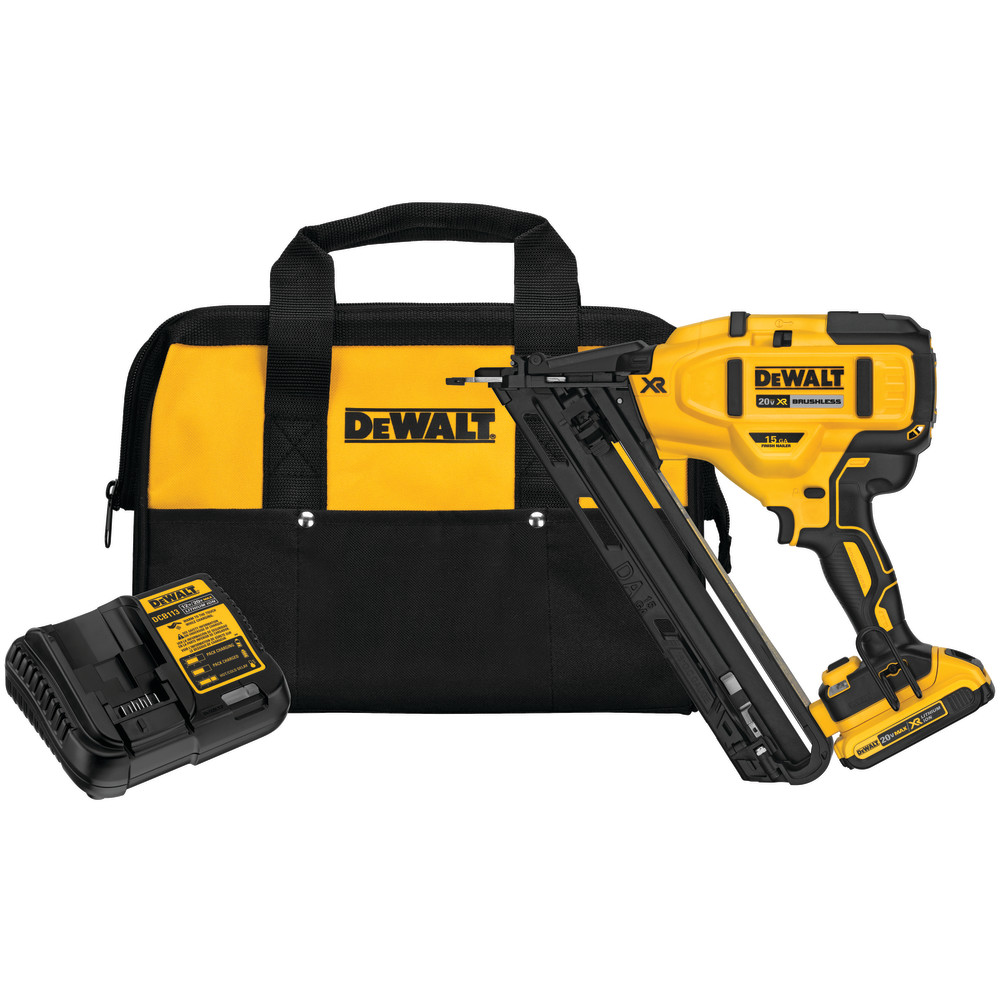 DEWALT 20V MAX XR 15 Gauge Angled Finish Nailer Kit - Ascmtools