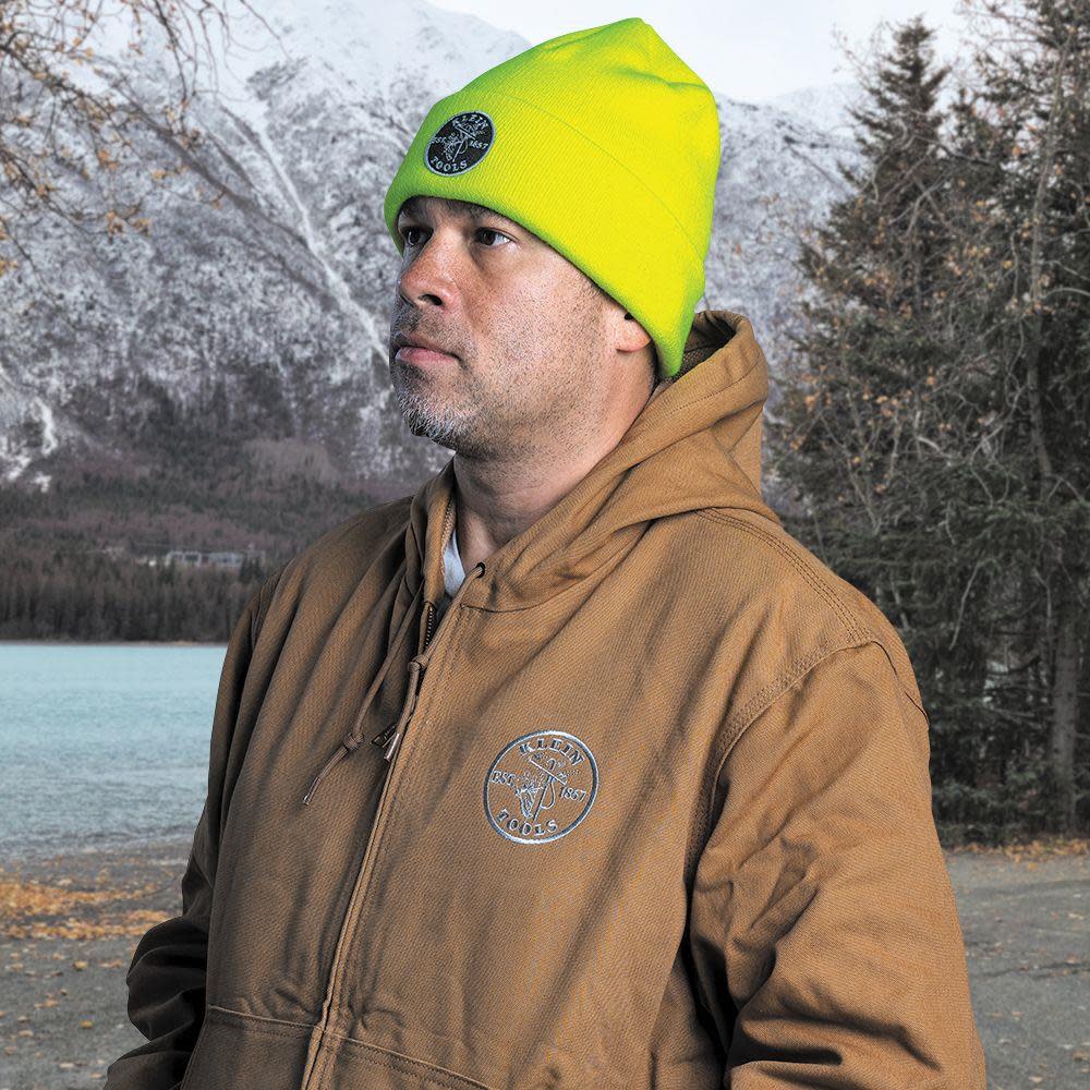 Klein Tools Heavy Knit Hat High Visibility Yellow - Ascmtools