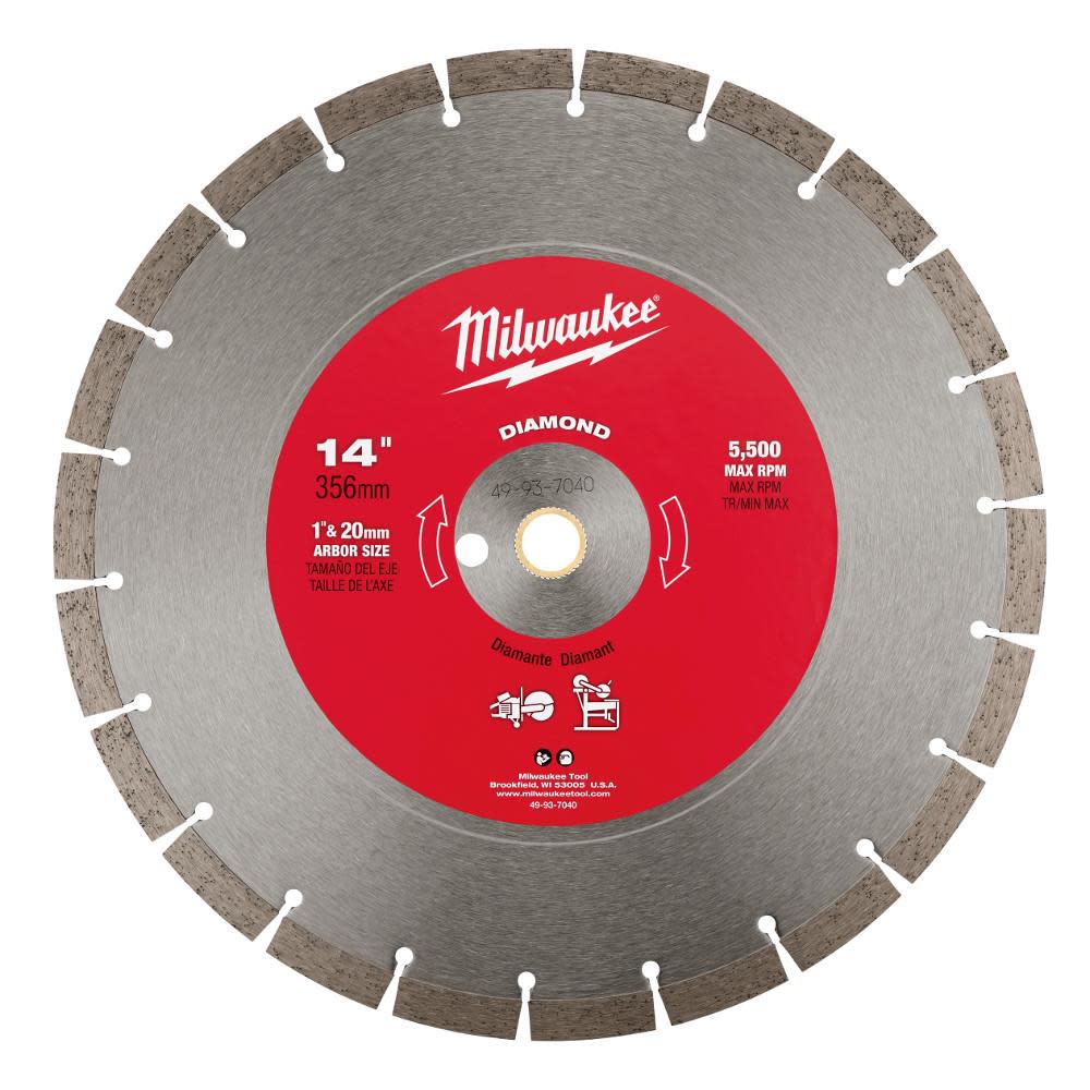 Milwaukee 14 in. Diamond Segmented - Ascmtools