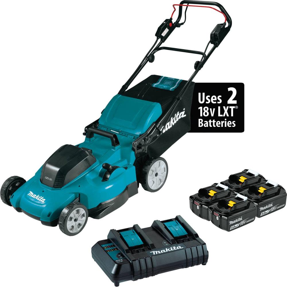 Makita 36V 18V X2 LXT 19″ Lawn Mower Self Propelled 5Ah Kit with 4 Batteries - Ascmtools