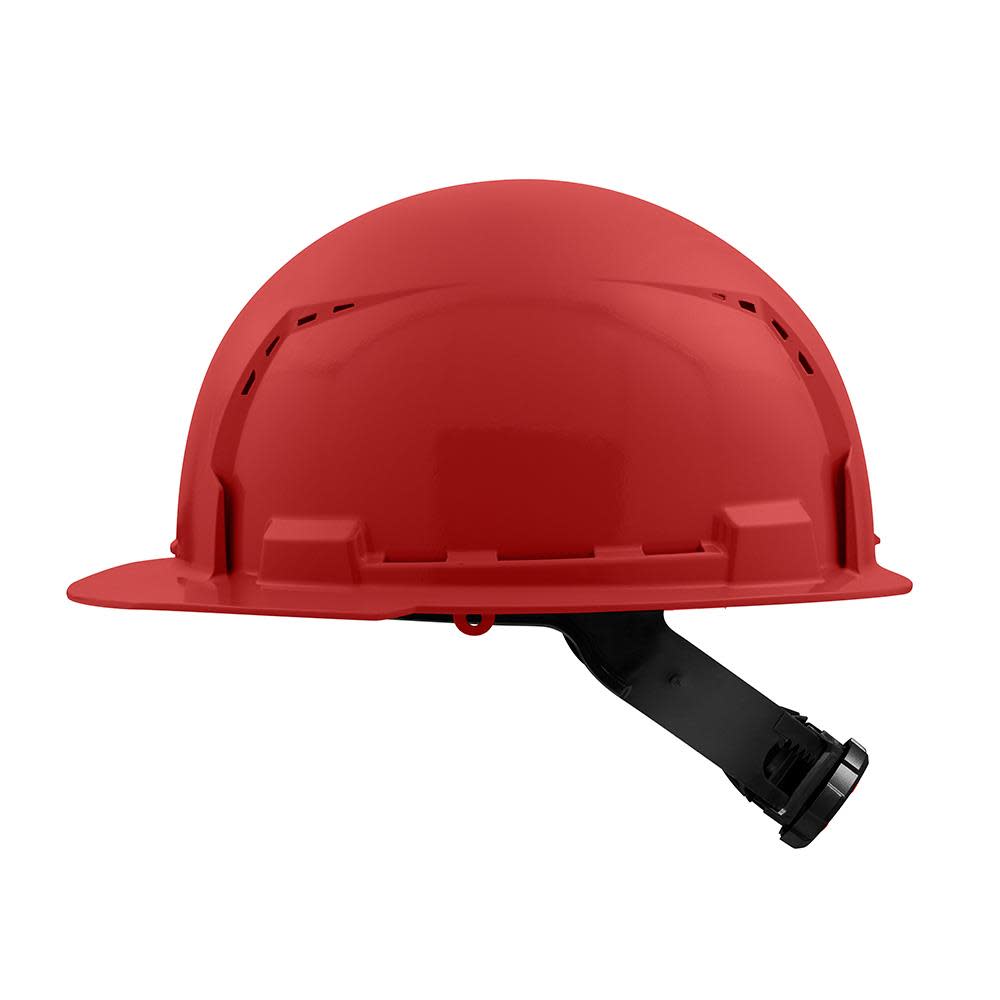 Milwaukee Front Brim Vented Hard Hat with 4pt Ratcheting Suspension Type 1 Class C Red - Ascmtools