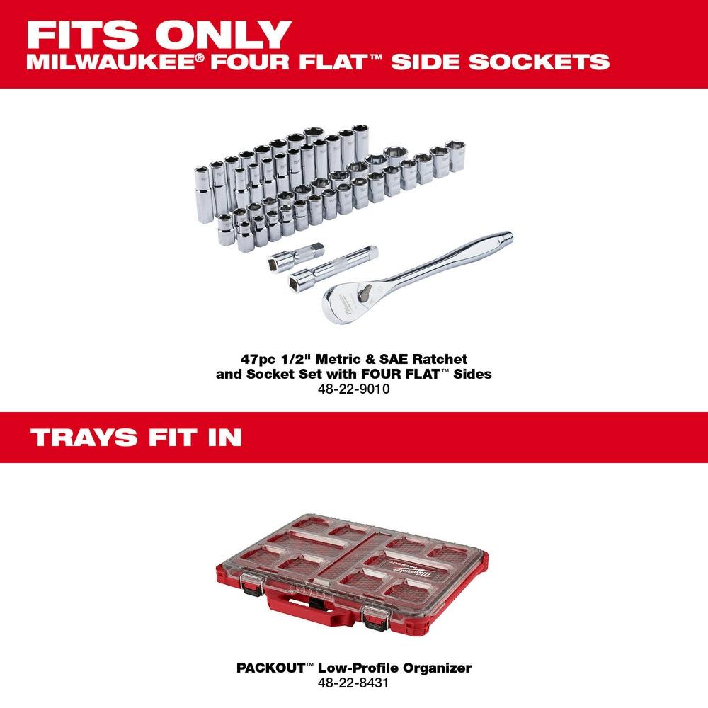 Milwaukee PACKOUT Trays for 47pc Ratchet & Socket Set - Ascmtools