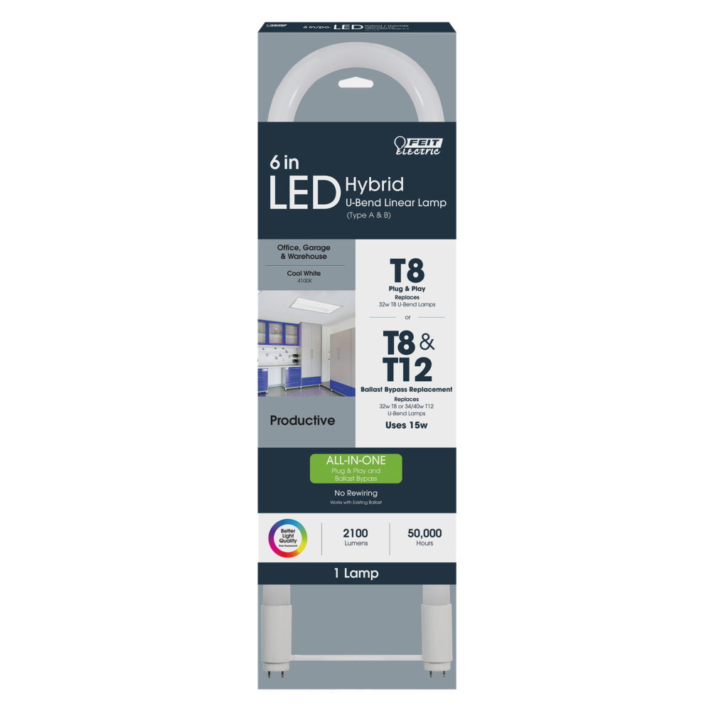 Feit Electric 6″ 32/34/40W U-Bend Tubular LED Bulb 1pk - Ascmtools