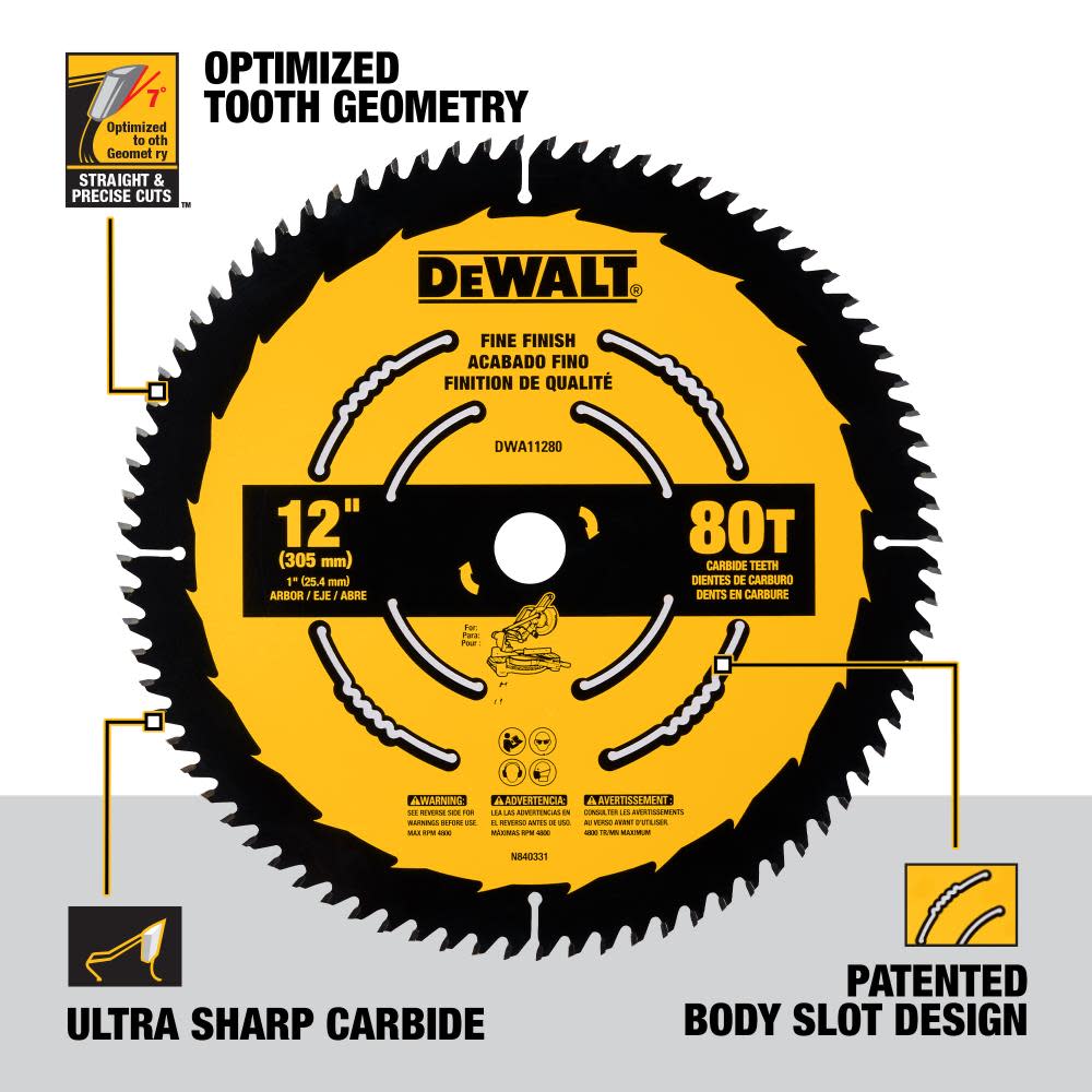 DEWALT Circular Saw Blade 12″ 80T - Ascmtools