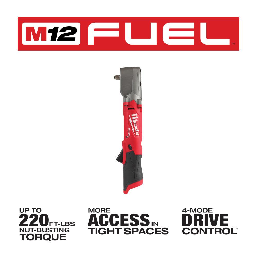 Milwaukee M12 FUEL 3/8″ Right Angle Impact Wrench Bare Tool Reconditioned - Ascmtools